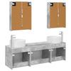 Bathroom Cabinet Set 5 Pcs Concrete Grey Particleboard