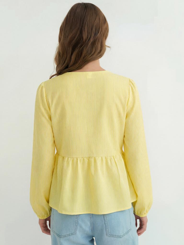 Men's Long Sleeve Shirt with Tie, Striped Shirt for Women, Autumn New Arrivals