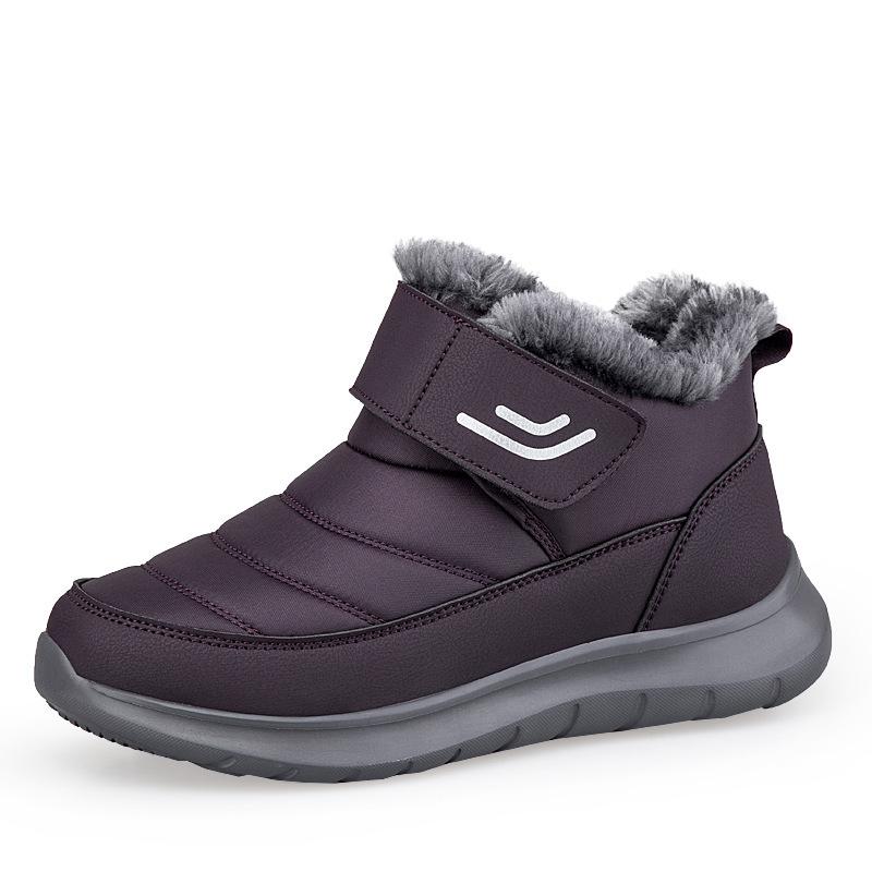 Warm Plush Winter Ankle Boots Men Women Non-slip Outdoor Walking Trekking Booties Hook&loop Cotton Shoes