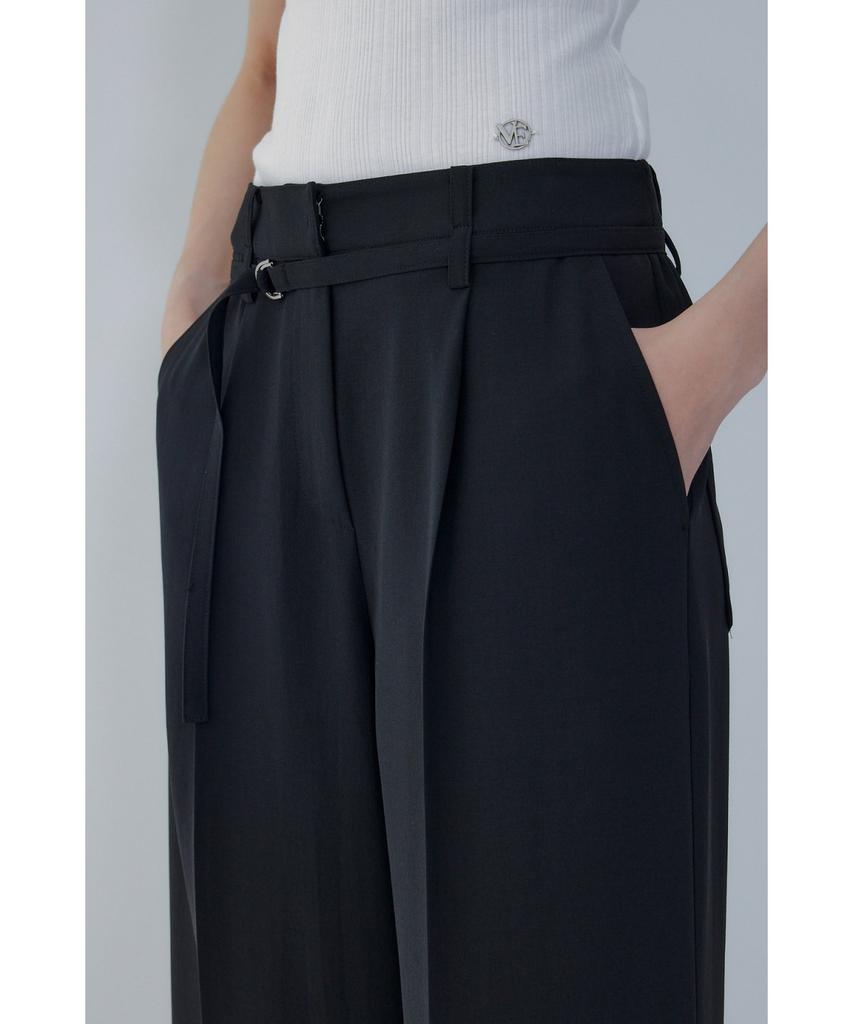 Bobeu Belted One-Tuck Wide Pants_Black 7156230006