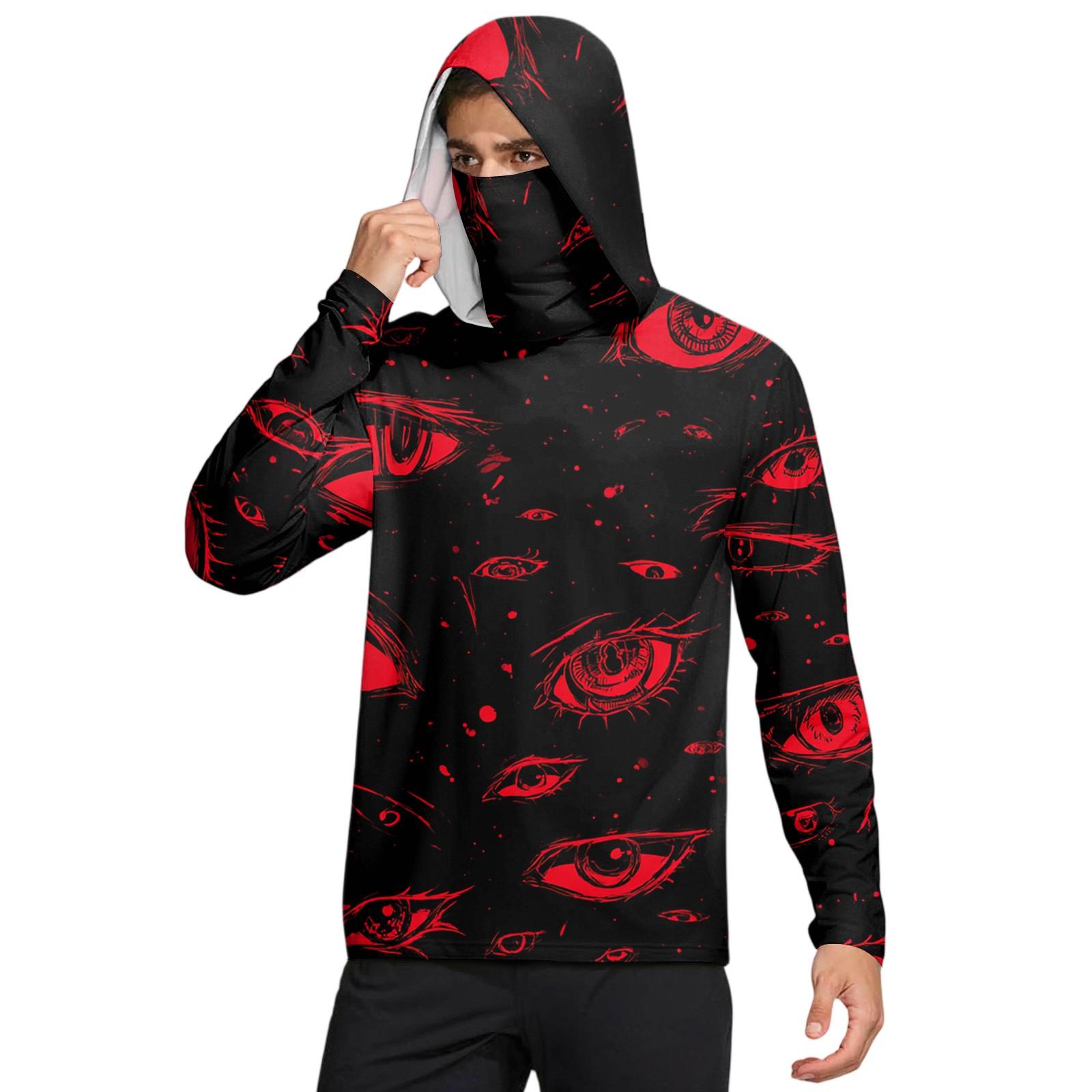 

Men s UPF50+ Sun-protective Shirt, Quick-drying Long-sleeved Shirt, Running Exercise Fishing Shirt L чорний