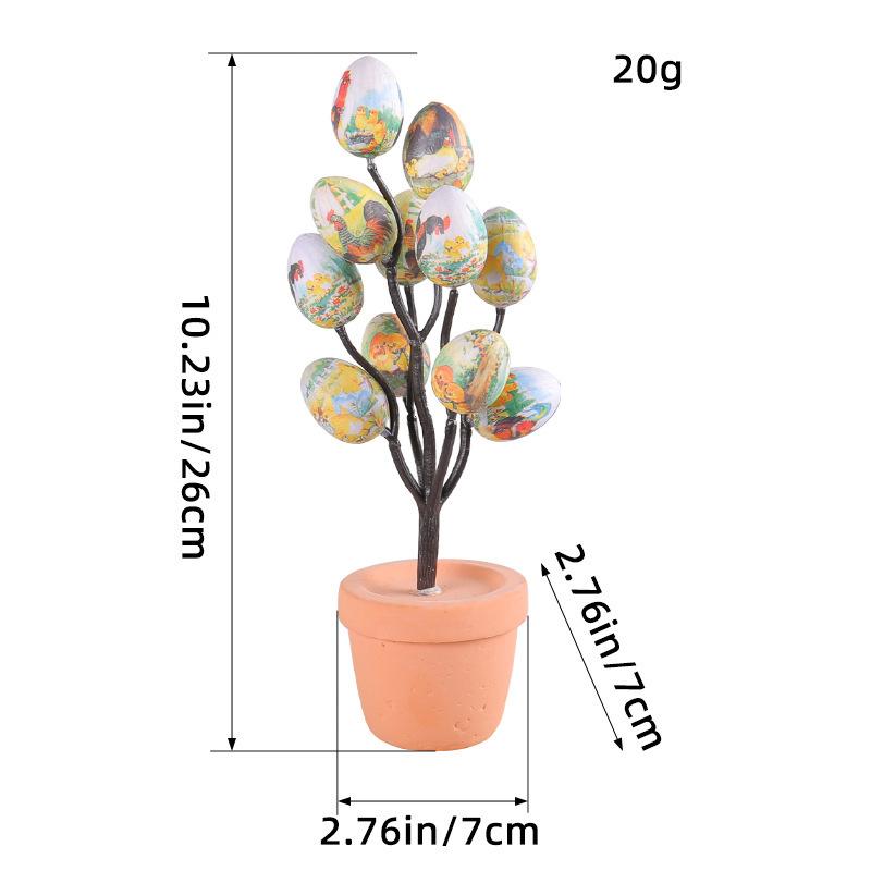 Easter Egg Tree Flowerpot Colorful Painting Foam Egg Creative Tabletop Decor Potted Plant Ornaments Home Easter Party Supplies