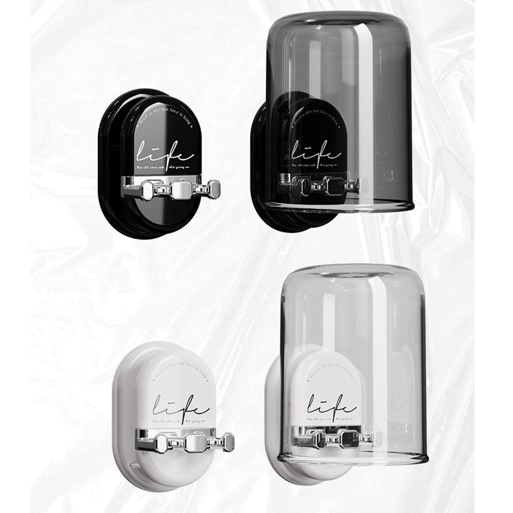 Wall-mounted Toothbrush Holder Non-punching Mouthwash Cup Set Toothbrush Storage Rack Bathroom