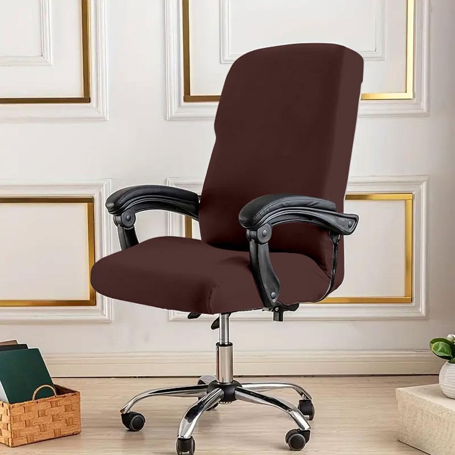 Elastic Zippered Office Chair Cover Durable Dust-proof Minimalist Gaming Chair Slipcover Solid Color Supply Chair Protector