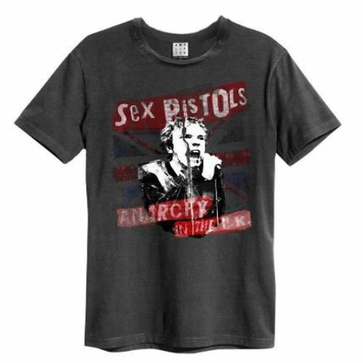 Amplified Sex Pistols Anarchy In The UK Mens Charcoal T Shirt Sex Pistols Tee M