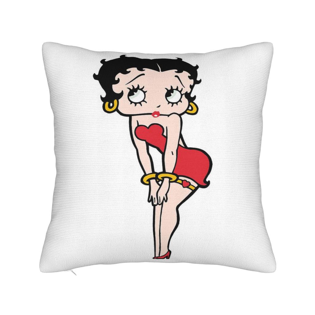 Cute Cartoon Girl BBetty Boops Square Pillow Cases Cushion Covers Creative Zippered Decor Pillowcover for Home xcm