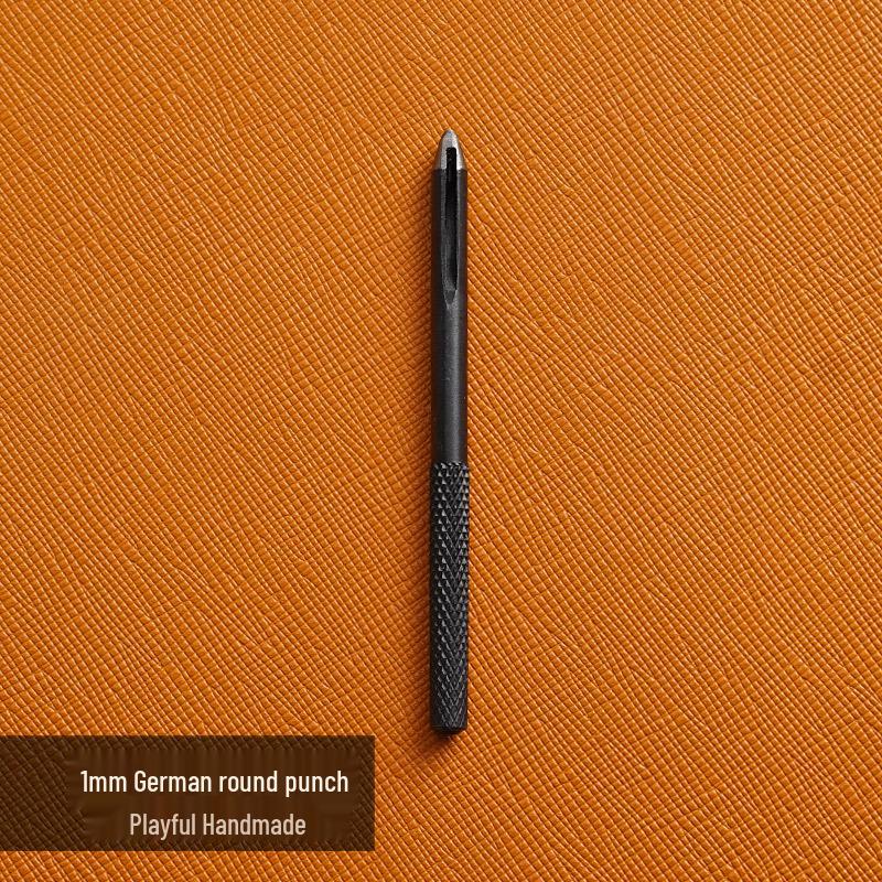 

DeWalt Black German-Style Leather Belt Hole Punch - DIY Round Punch Tool for Handmade Leather and Fabric.