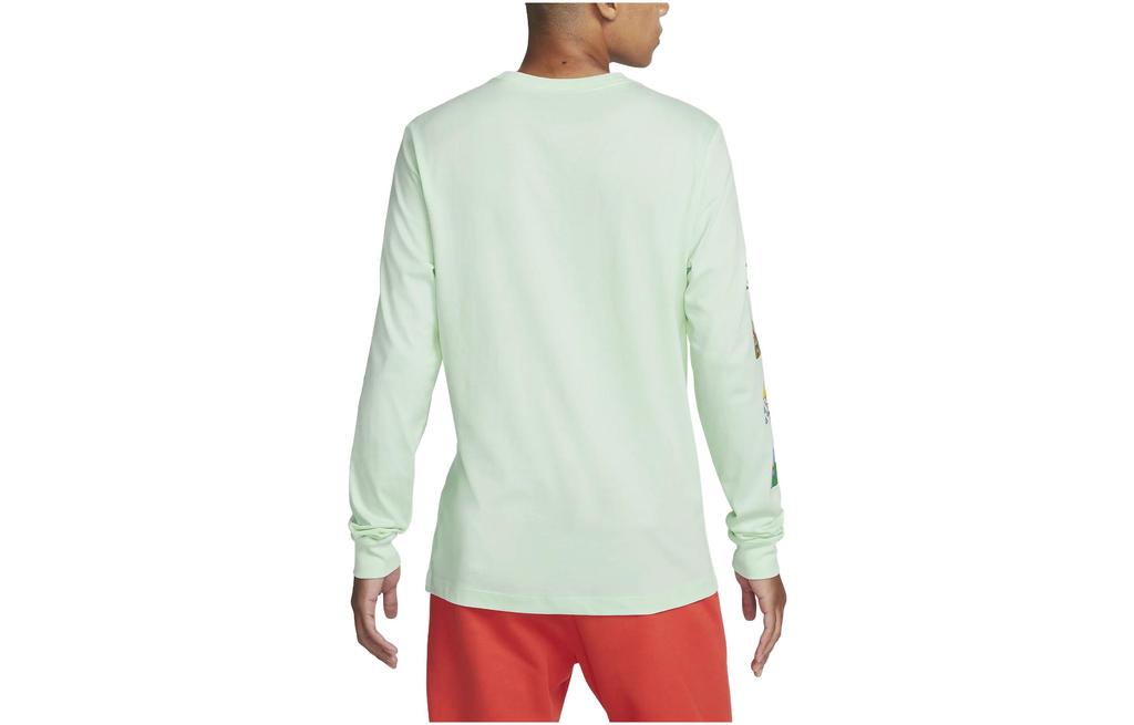 Nike T Shirts Men's Mint Green Crew Neck Moderate Straight Fit DX1051-379