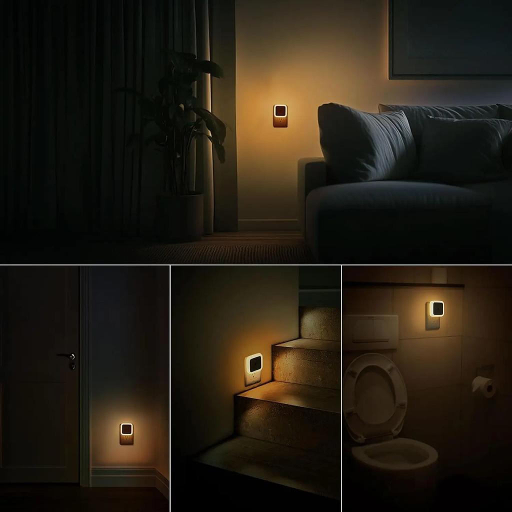 1/4/8pcs LED Night Light,Plug in Night Lamp,Dimmable Indoor Lighting,Decorative Wall Light for Corridor,Cabinet,Toilet,Kids Room