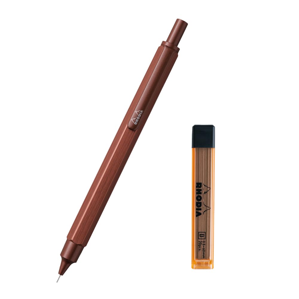 

Rhodia Mechanical Pencil Script Refill Set Hexagonal Shaft Aluminum Body Anodized Hairline Finish Silver Limited Edition 1 Refill Refill Included