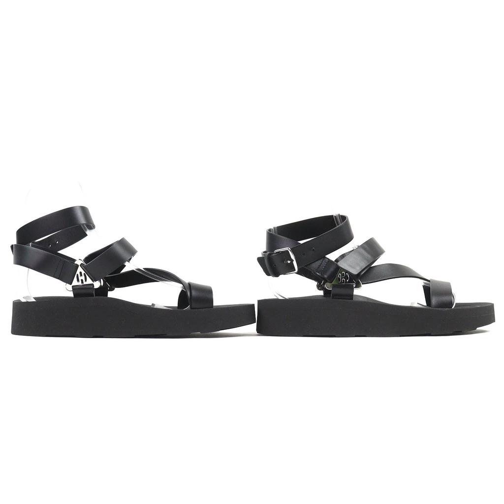 HERMES Sandals Galaxy H Diama Leather Strap black Women 37.5 231162Z Used
