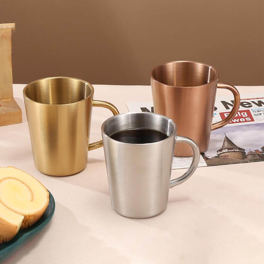 1Pc304 Stainless Steel Korean Style Coffee Cup Available In Multiple Colors HeatResistant And Drop Resistant