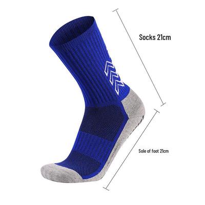 Gray Mid-Tube Dotted Football Socks with Non-Slip Silicone and Breathable, Thickened Towel Bottom