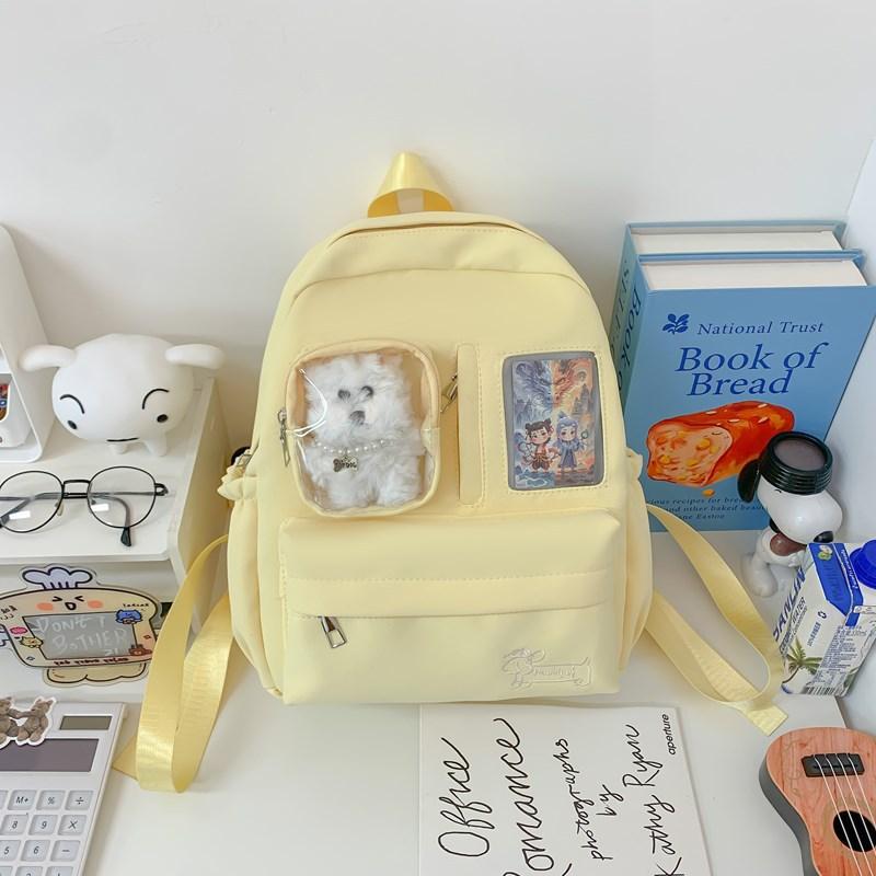 

Милая двумерная детская сумка для девочки ученицы средней школы рюкзак повседневный студенческий стиль маленькая школьная сумка японская сумка pain bag инстаграм рюкзак single bag жёлтый