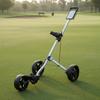 Wheeled Golf Bag Trolley Foldable Structure for Ball Pouch Lightweight