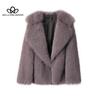 New Lapel Fur Coat Women's Faux Fur Jacket Loose Medium-length Coat Faux Fur High Quality Women's Coat