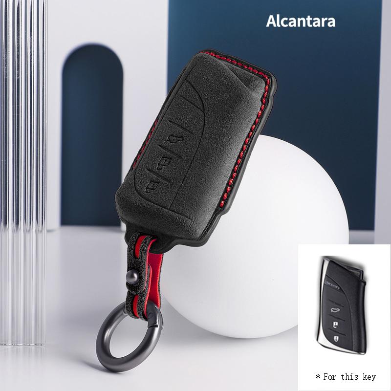 New Suede Key Case Car Key Cover Shell For For Lexus ES NX GS RX UX250 UX260 ES350 LC500 3/4 Button Remote Key Holder Keychain