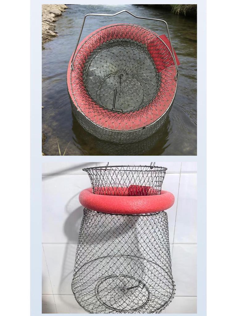 Foldable Stainless Steel Fish and Crab Basket with Steel Wire