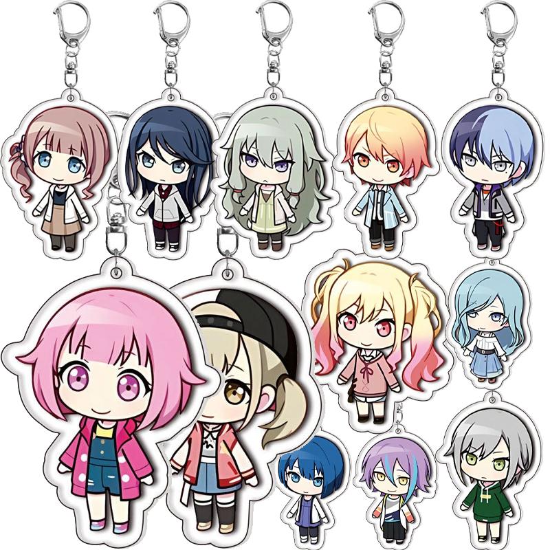 PJSK Kawaii Cute Anime Characters Acrylic Keychain Ornaments Girls Cartoon Backpack Charm Keyring Jewelry Accessories Gifts Toys