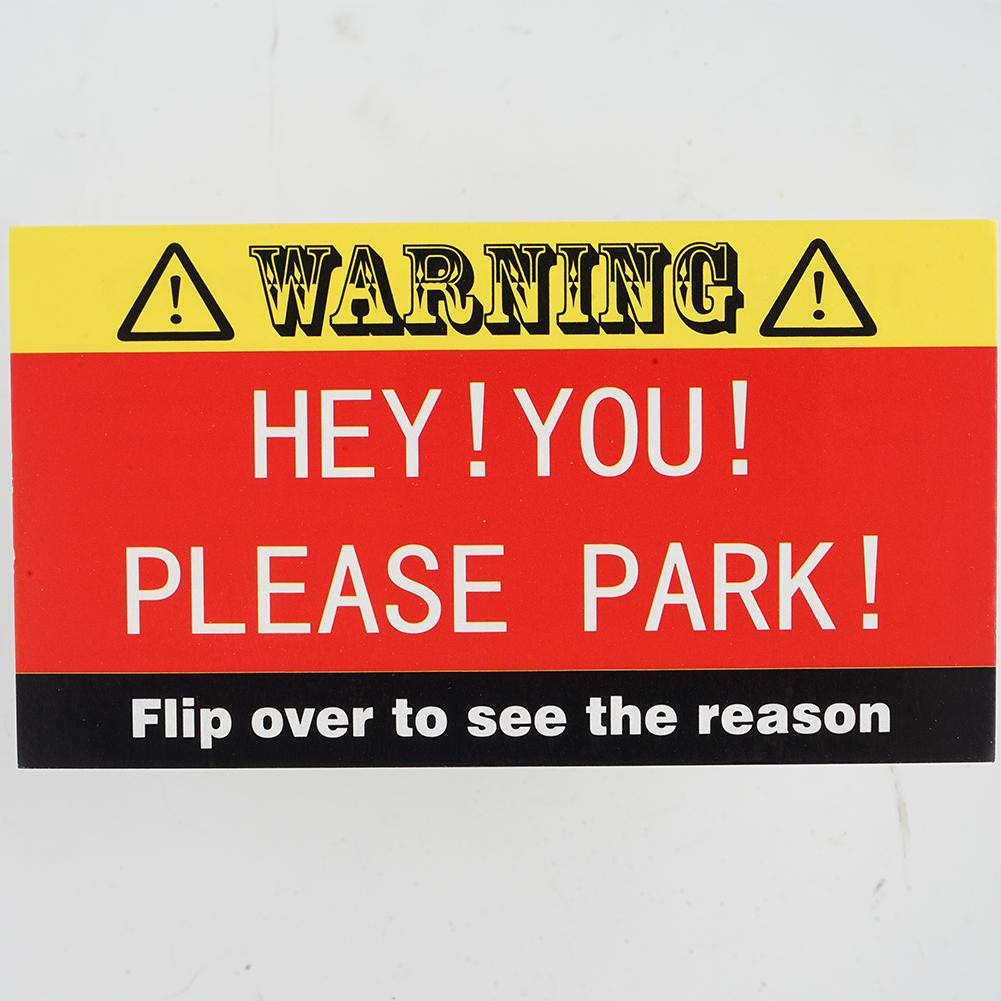 50pcs No Permit Area Violation Warning Notice Card,You Parked Like An Idiot Business Cards,Writable Bad Parking Cards For Car
