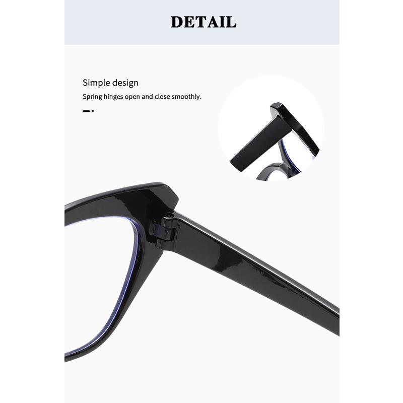 Cat Eye Reading Glasses for Women Fashionable Trendy Prescription Eyewear Anti Blue Light hyperopia Correction Eyeglass +1+1.5+2