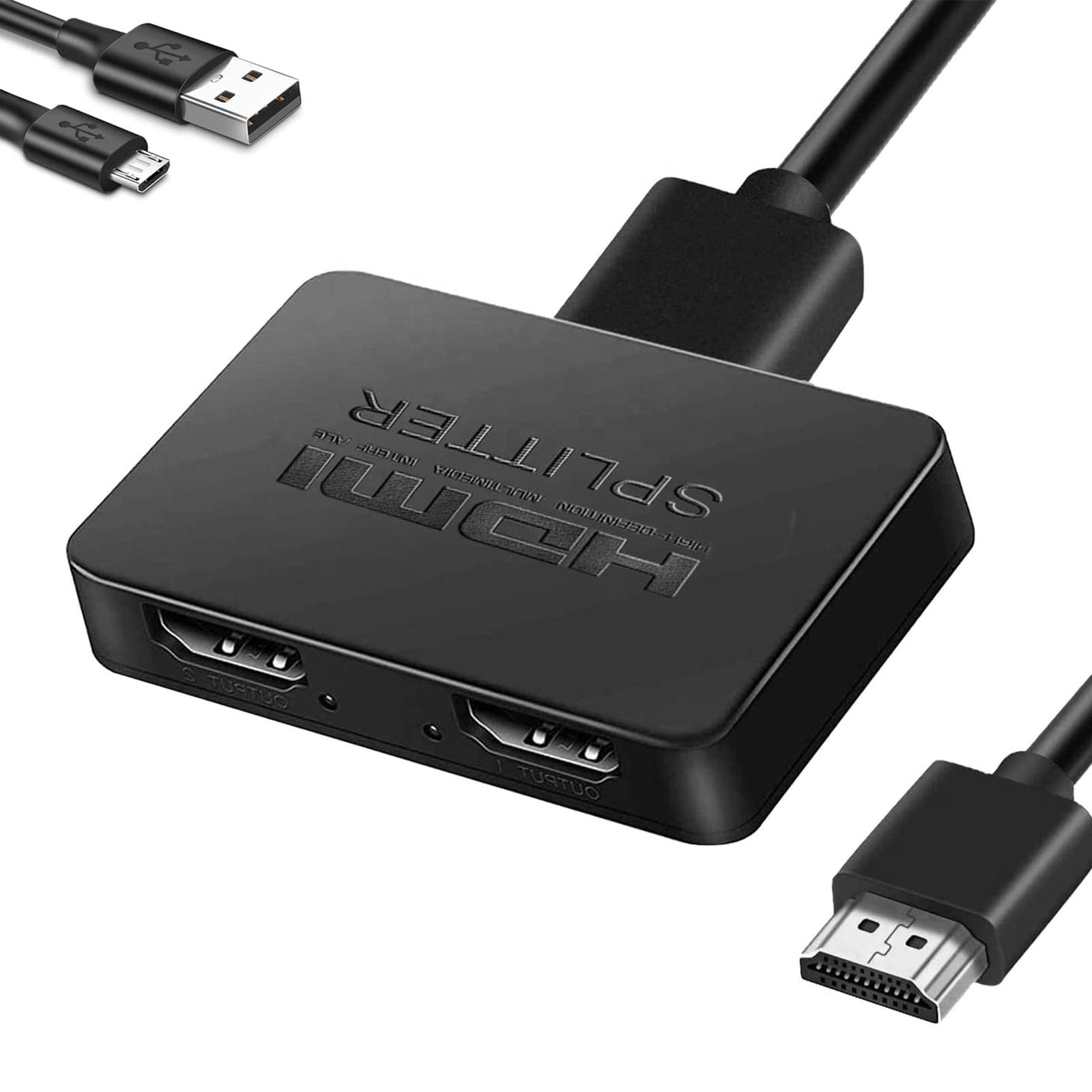 

Chayoo HDMI Splitter 1 Input 2 Output 60Hz Stable HDMI Splitter HDMI Splitter 2 Screens Simultaneous Output 3D 1080P 1 Input 2 Output Splitter Easy to чёрный