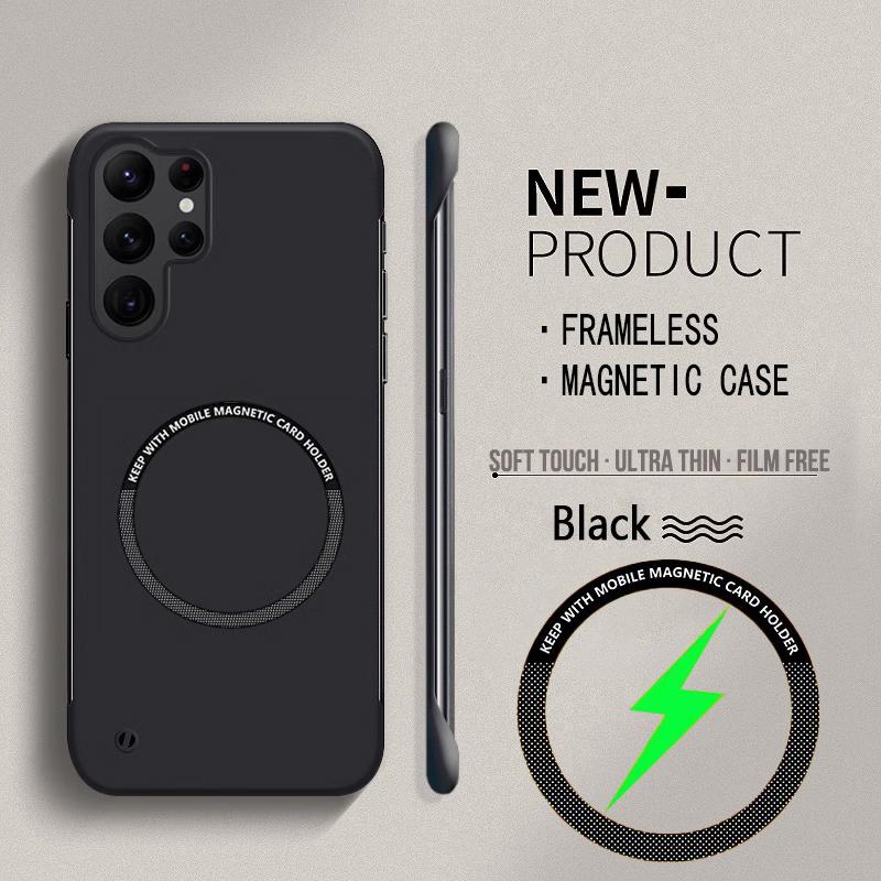 Ultra Thin Hard PC Magnetic Phone Case For Magsafe Samsung Galaxy S24 S23 S22 S21 S20 FE Plus Matte Frameless Plastic Cover