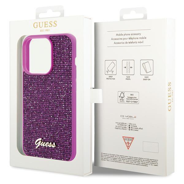 Guess Guhcp15Lpmsdgsf Iphone 15 Pro 6.1 Fuksja/Fuschia Hardcase Disco Metal Script