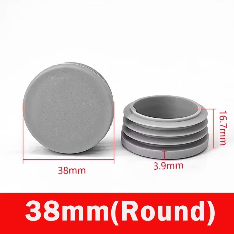 Capace de capăt de blocare din plastic gri, rotunde/pătrate, pentru tuburi/țeavă de 16/19/22/25-100mm, Dopuri, Vârfuri pentru picioare de mobilă/masă, Pad-uri pentru picioare de scaune