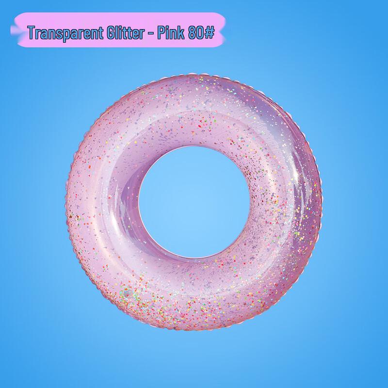 Adult PVC Transparent Sequin Inflatable Swim Ring