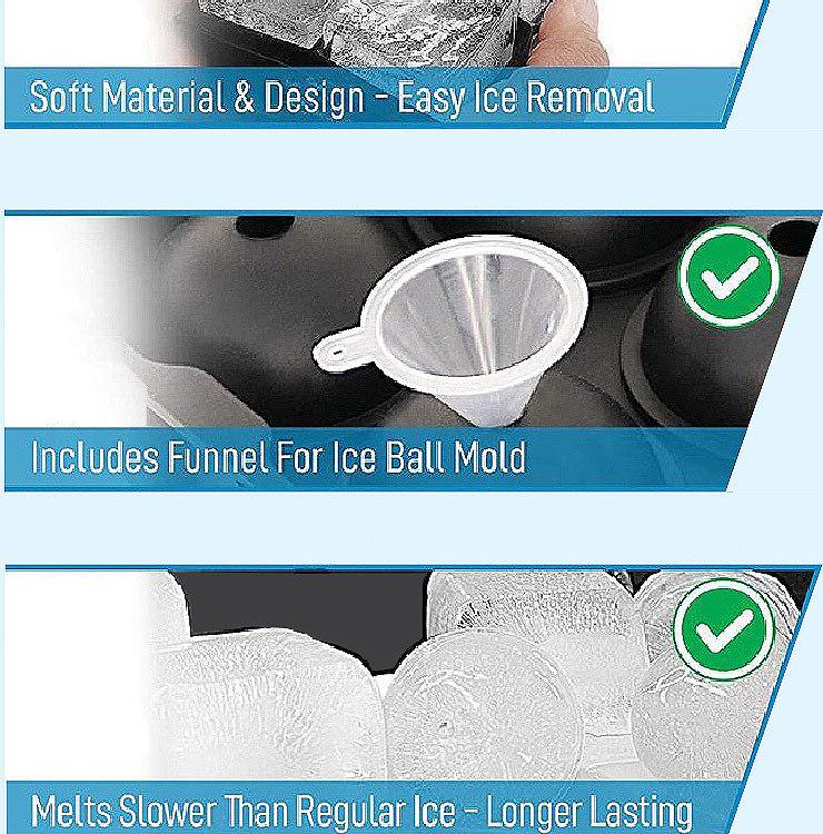 6-Piece Silicone Ice Cube Tray Set with Square and Round Molds