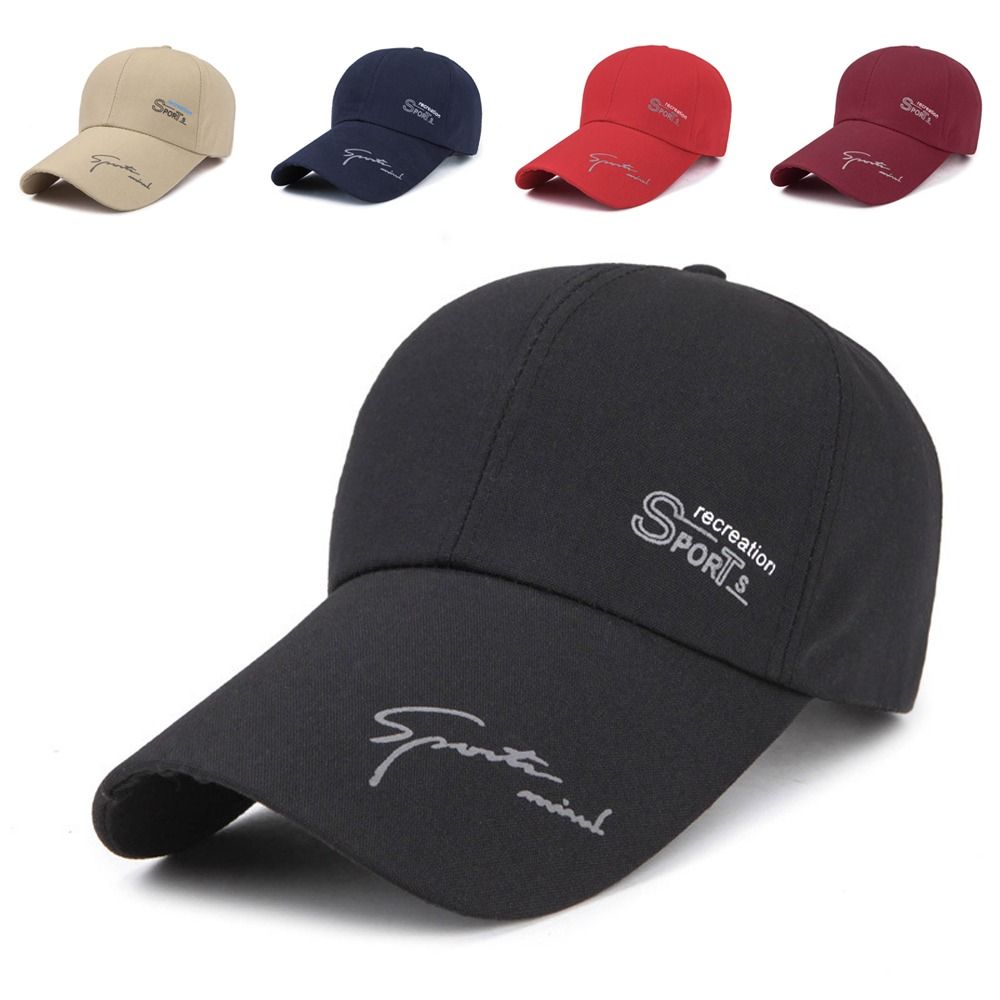 Breathable Peaked Caps Letter Printed Sun Protection Cap Golf Fishing Cycling Hat for Women Men