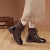 Round Heel Martin Boots British Short Boots Lace-Up Boots French Single Boots Skinny Skinny Boots