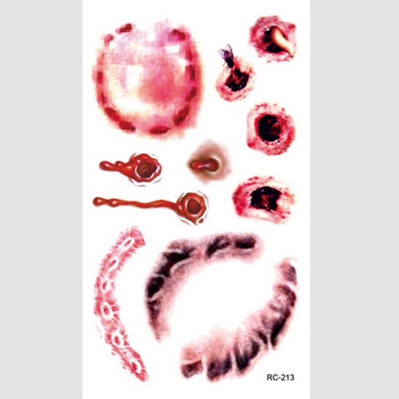 Halloween Temporary Horror Surgery Wound Scar Tattoo Stickers