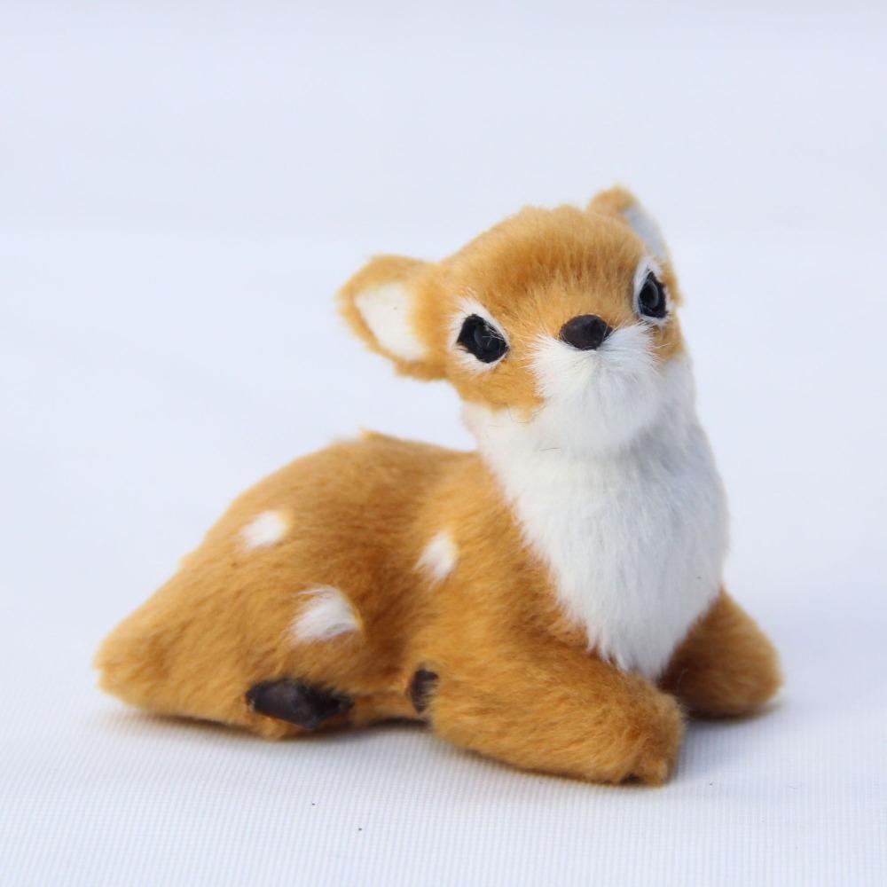Grey Brown Imitation Sika Deer Mini Style Animal Model Figurine Fairy Garden Miniatures  Home Decor