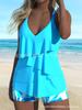 New Fashion Tropical Coconut Tree Print Tankini Women's Twopiece Comfortable Split Swimsuit