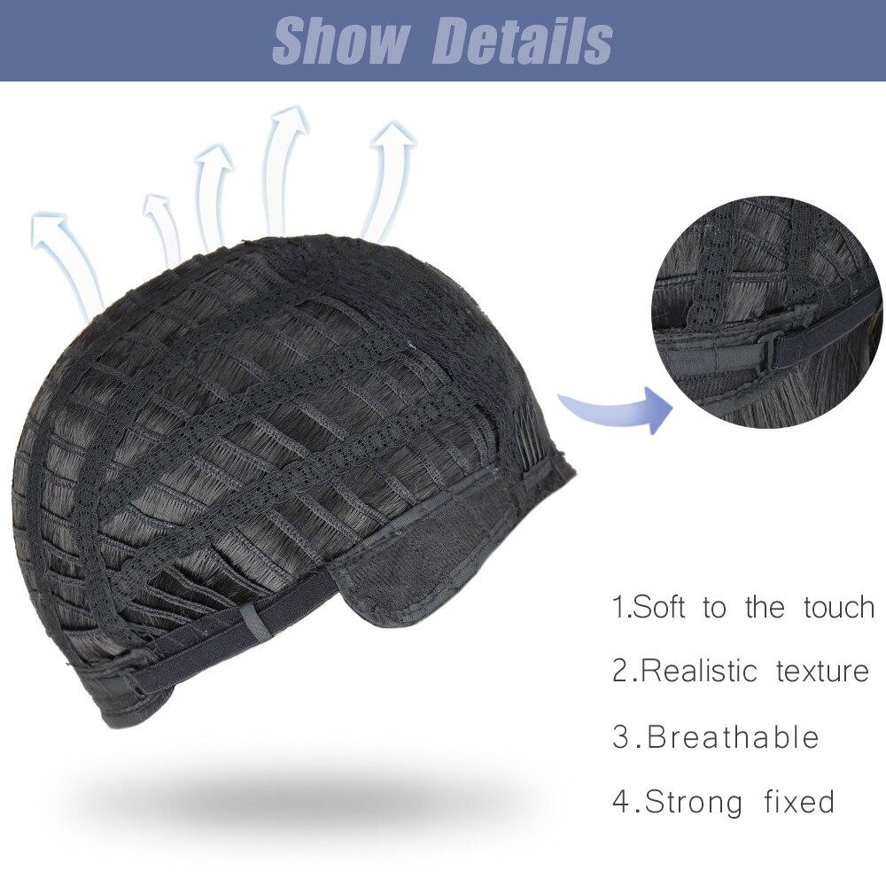 MISSQUEEN Long Water Wave Synthetic Wigs with Pony Natural Black Dark Brown Orange Red Cosplay Daily Heat-resistant Hair Wigs for Women