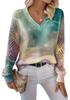 V-Neck Eyelet Print Sweater - Style HS-LY52