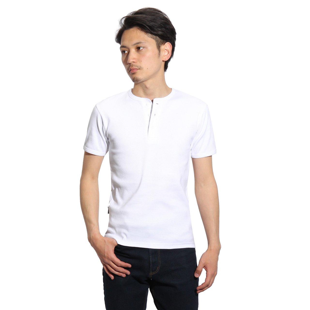 Avirex Daily Henley Neck Rib Short Size White T-Shirt, Sleeve, S, белый