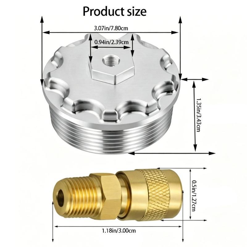 Easy Installation Fuel Filter Cap with Pressure Port for 6.0L Aluminum Filter Caps Replacement Auto Accessory