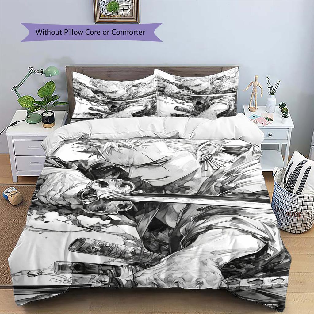 Zoro gemustertes Kissenbezug & Bettbezug Set Schlafzimmer Sammlerstück Ästhetisch Anime Bettwäsche Cooles Geschenk.-TING