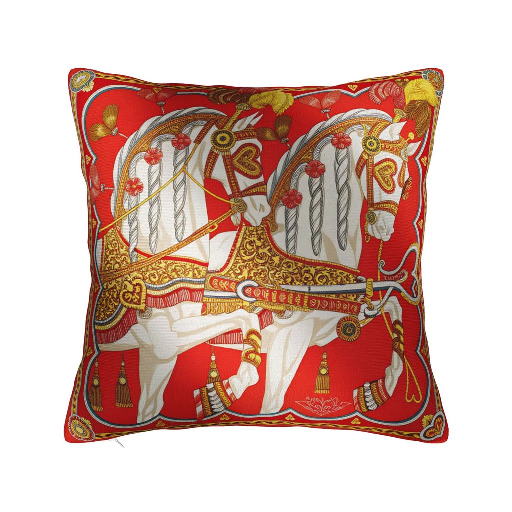Classical  Luxury Horse Pattern Pillow Case  Graphic Pillow Cover Vintage Pillowcases For Living Room Sofa