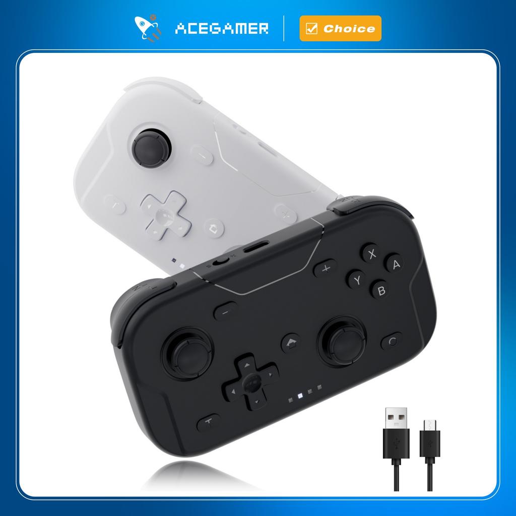 AceGamer Controller Portatile per Giochi Joystick a Effetto Hall Portatili Gamepad Bluetooth 1000Hz per Switch/Switch2/Android/iOS/PC/Steamdeck