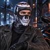 Elastic Face Shield Skull Print Mask for Motorcycle Riding, Windproof Velvet Ski Riding Balaclava, Neck Gaiter Cover Outdoor Sports Cycling Thermal