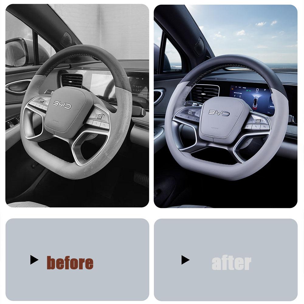 For BYD Seal Lion 06 DMI/EV Steering Wheel Protective Cover Anti-Slip Sweat-Proof Breathable Handlebar Gloves Interior