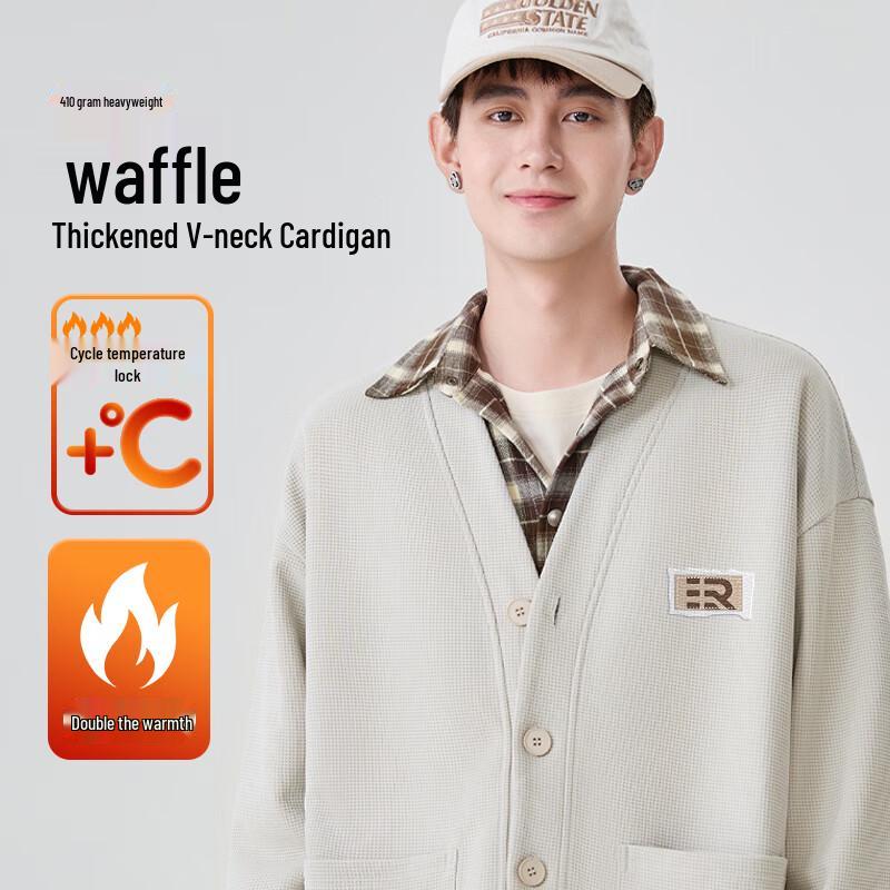 Baleno Men's Waffle Fleece-Lined Cardigan Jacket