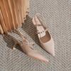 169 pointed rhinestone sandals women's summer new one-word patent leather French fairy wind fine heel high heel single shoes