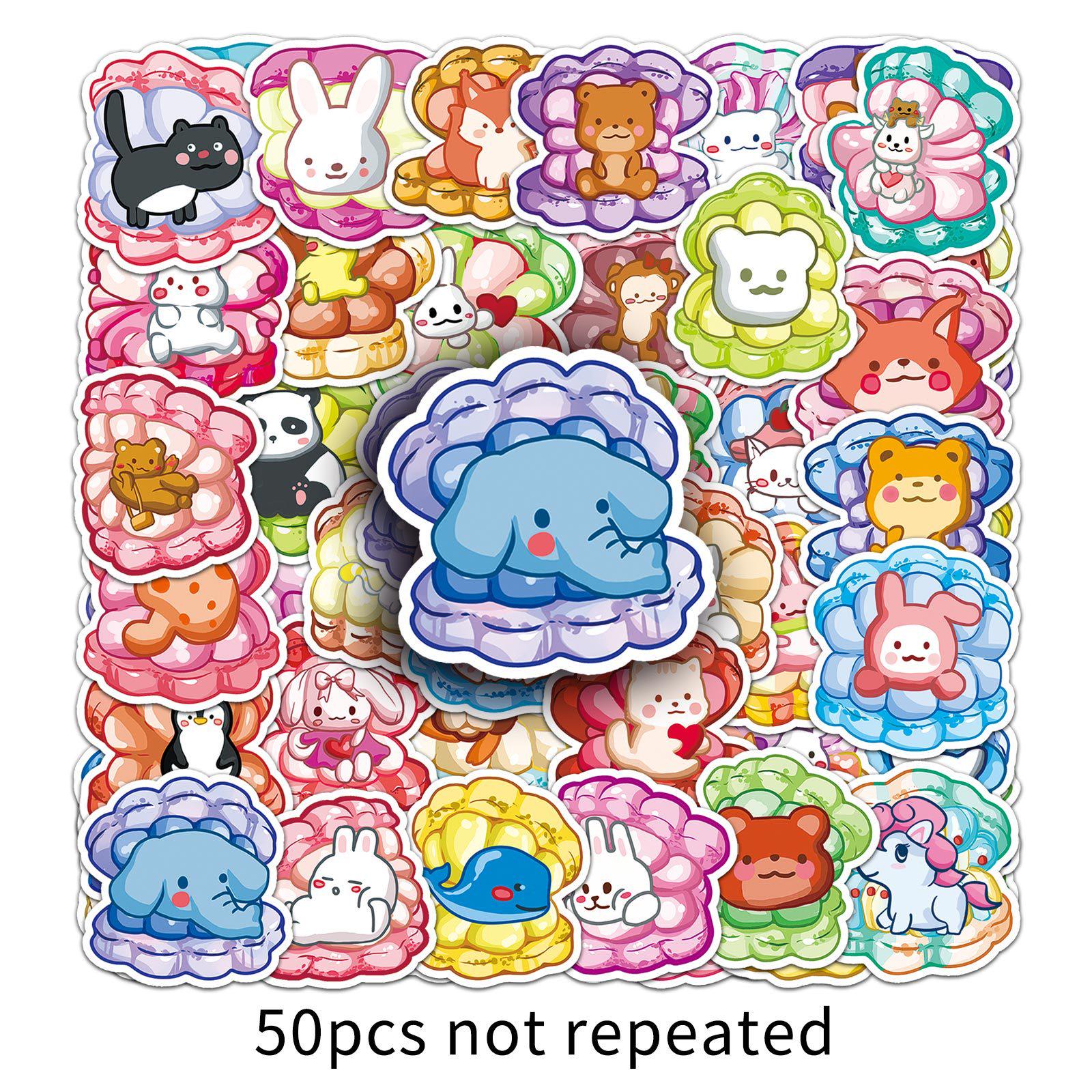 Macaron Graffiti Cartoon Cute Guka Journal & Phone Case Stickers - 50 Sheets