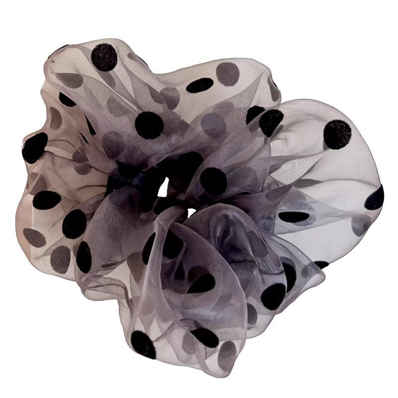 Akcesoria do włosów, Organza w kropki, Duży pierścień jelita grubego, Gumka do włosów.
