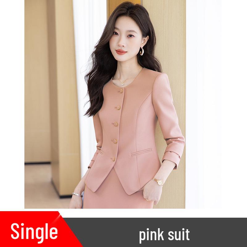 Elegant Navy Blue Women's Suit Set - Autumn 2025 High-end Professional Salon Attire